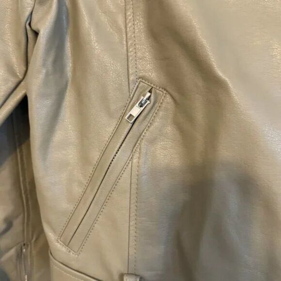 Zenana Olive Green Faux Leather Moto Jacket – Size XL, NWT - Picture 4 of 4